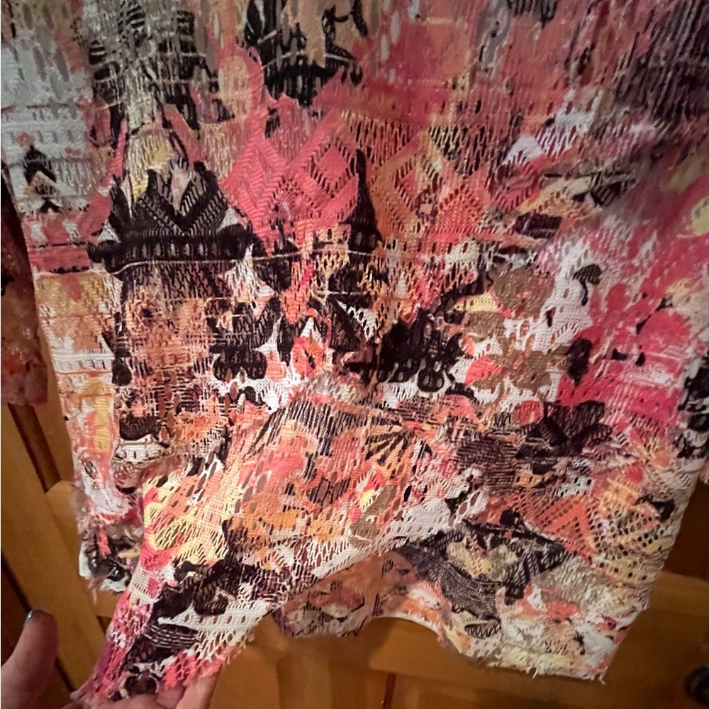 Laura Ashley colorful feminine lace overlay top - Picture 3 of 5